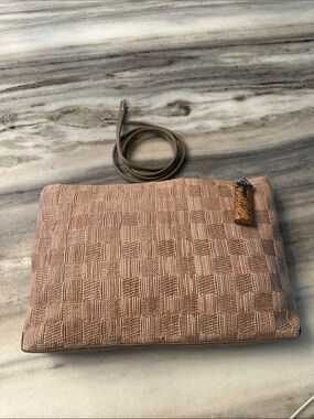VINTAGE RODO WOVEN LEATHER CLUTCH WITH SHOULDER STRAP